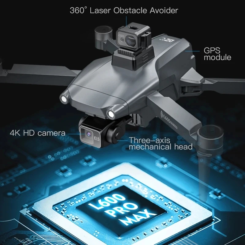 L600 PRO MAX GPS Drone profesi - Drone Gimbal Case reseña y precio
